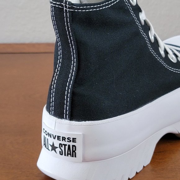 Converse Women's Chuck Taylor All Star Lugged 2.0 Hi  A00870C Black/Egret/White - Picture 8 of 9